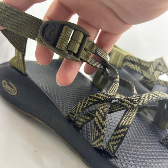 Chaco Womens Classic Sandals Size 8 Black green Webbing Adjustable Straps Durabl - Picture 7 of 8